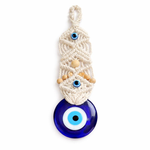 Evil Eye Macrame Wall Hanging - Small